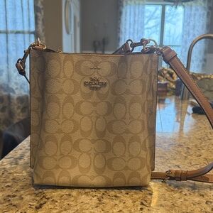 Coach Signature Beige Crossbody Bag
